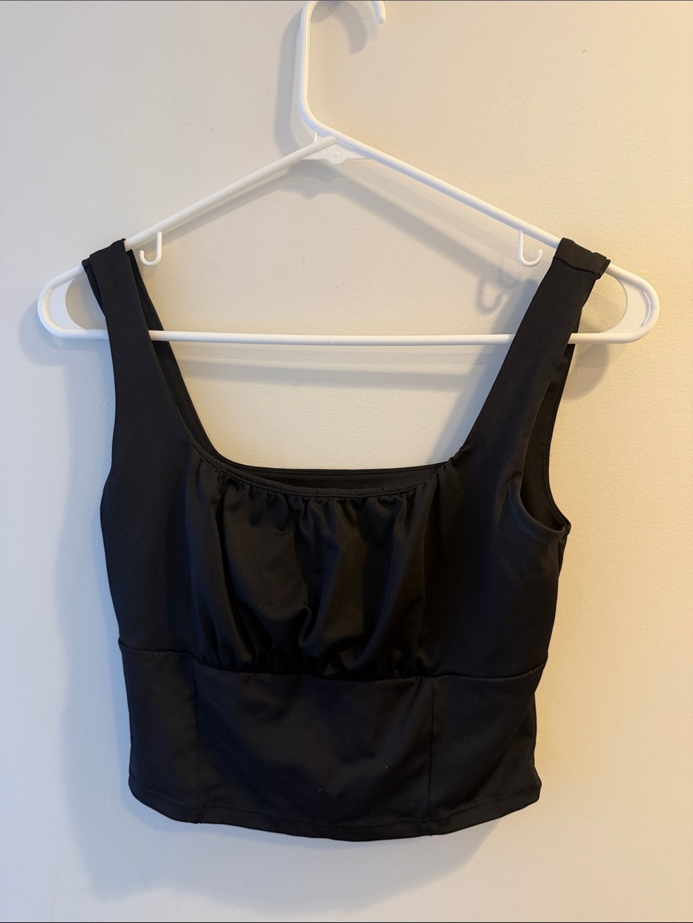 Black Square-Neck Camisole Crop Top